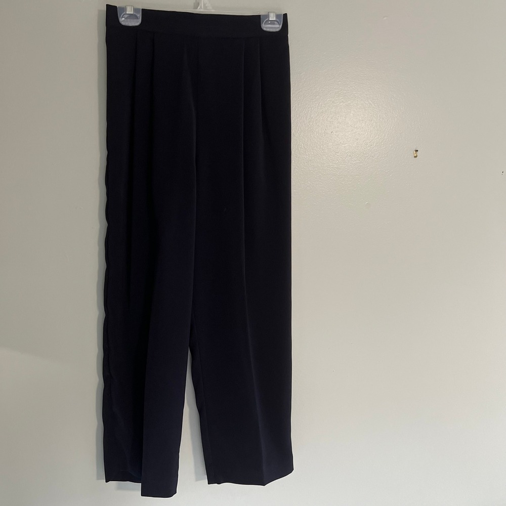 Jessica Howard Petite Black Pleated High Rise Dress Pants Size 10P Made in USA